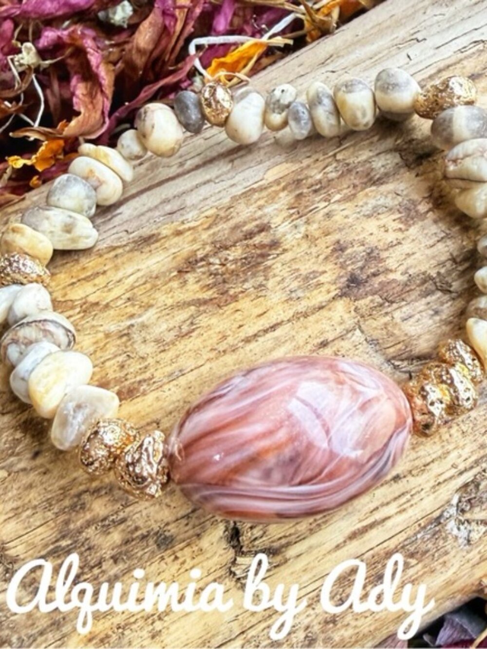 CURATED BRACELET STACK + beaded handmade bracelet + LEOPARD SKIN JASPER + - Picture 4 of 6